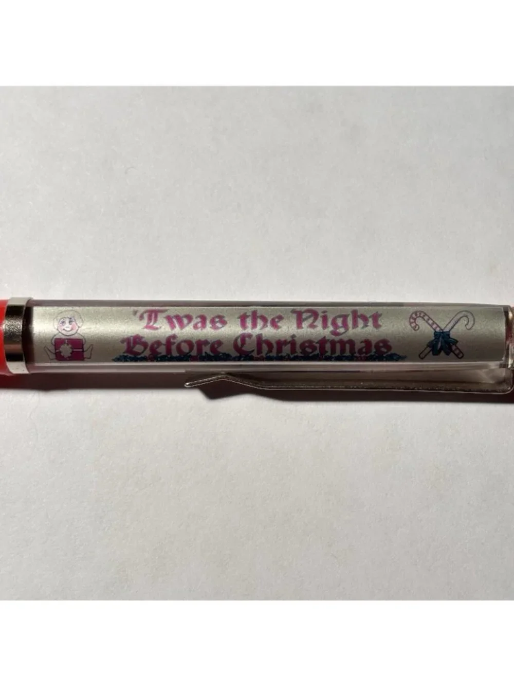 Twas the Night Before Christmas Floaty Pen Santa Slides Down Chimney with Toys